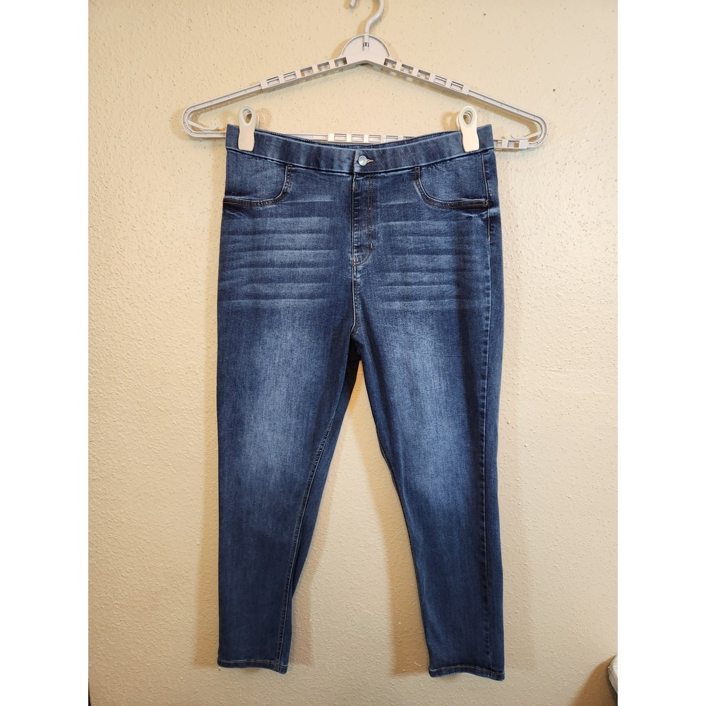 No Boundaries Womens XXXL 21 Blue Jeans Super High Rise Pull On Stretch Jeggings